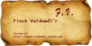 Fleck Valdemár névjegykártya